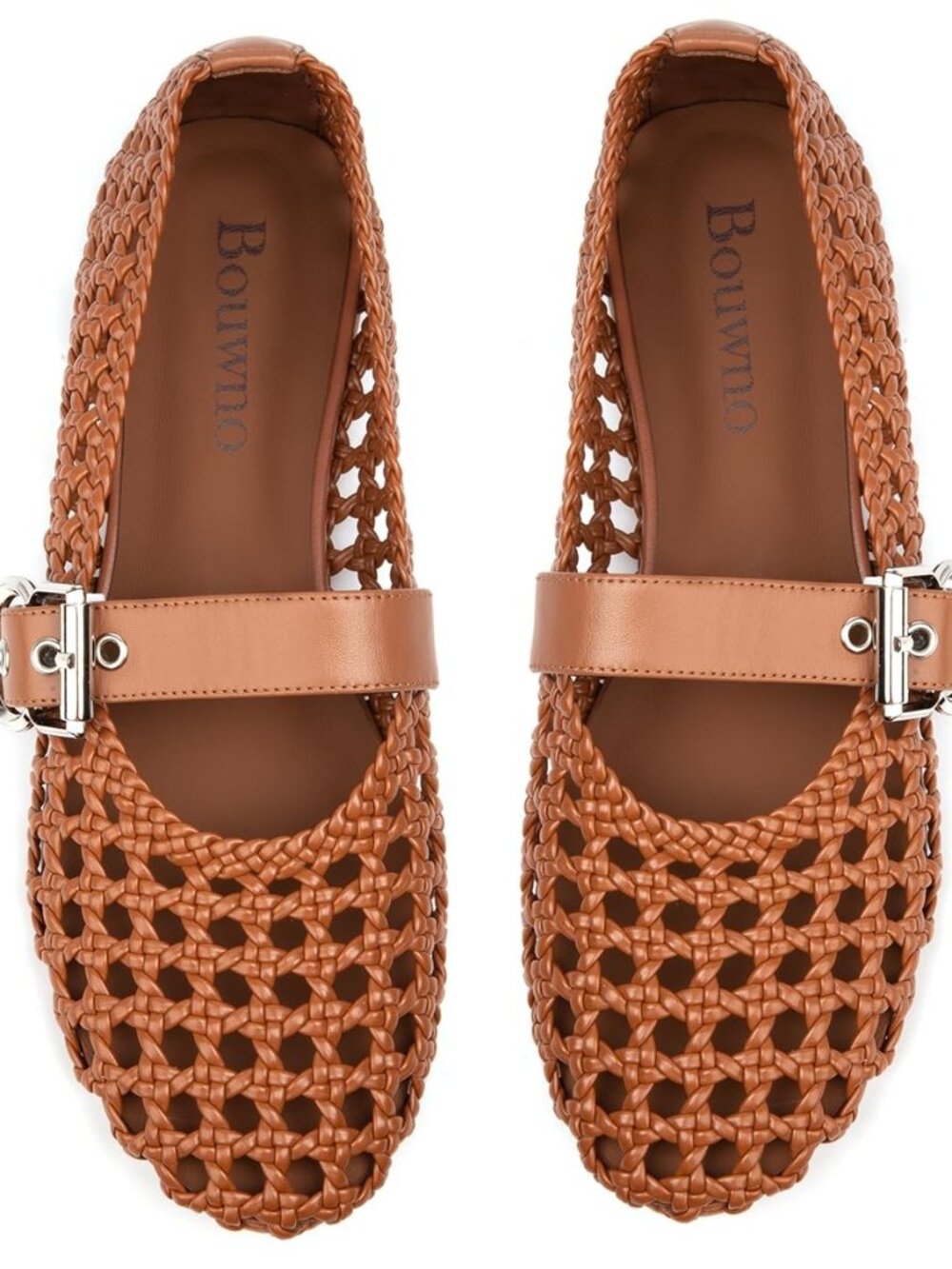 Woven Ballet Flats Mesh Mary Jane Flats for Women Dressy Comfortable Ballerina